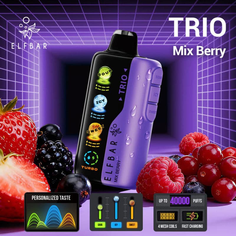 Elf Bar Trio Sour 40000 Puffs - Mix Berry - Dally Vapes
