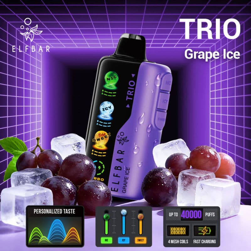 Elfbar Trio Sweet 40000 Puffs - Grape Ice - Dally Vapes