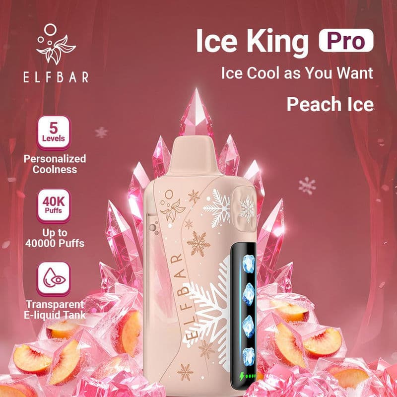 Peach Ice Elf Bar Ice King Pro 40000 Puffs - Dally Vapes