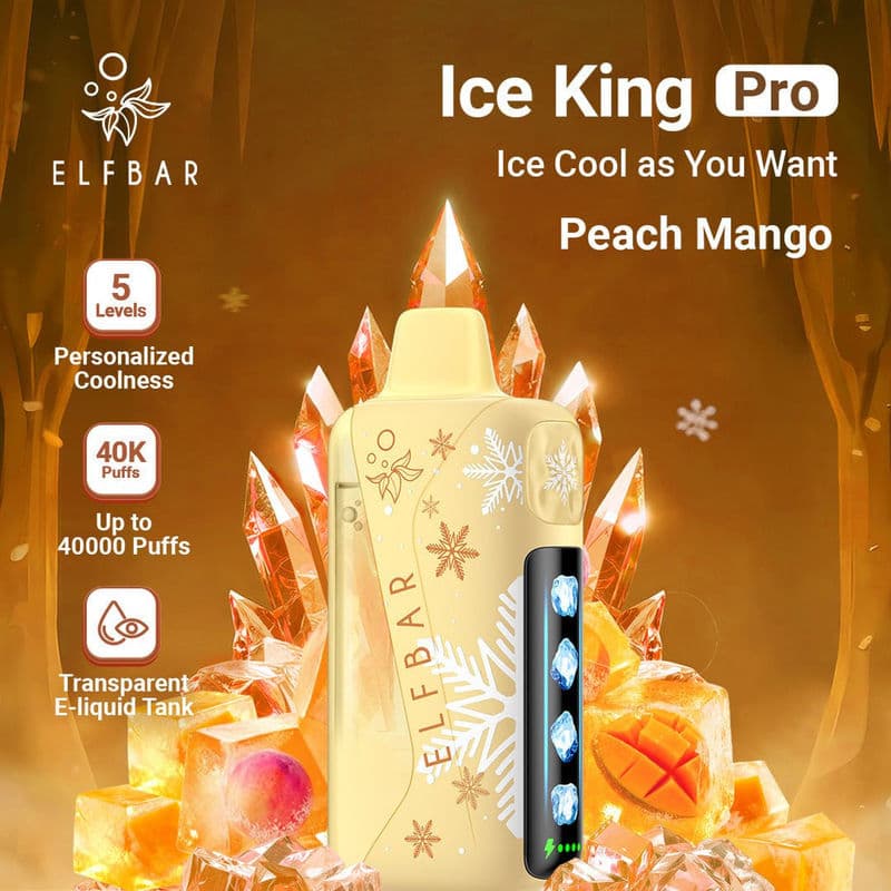Peach Mango Elf Bar Ice King Pro 40000 Puffs - Dally Vapes