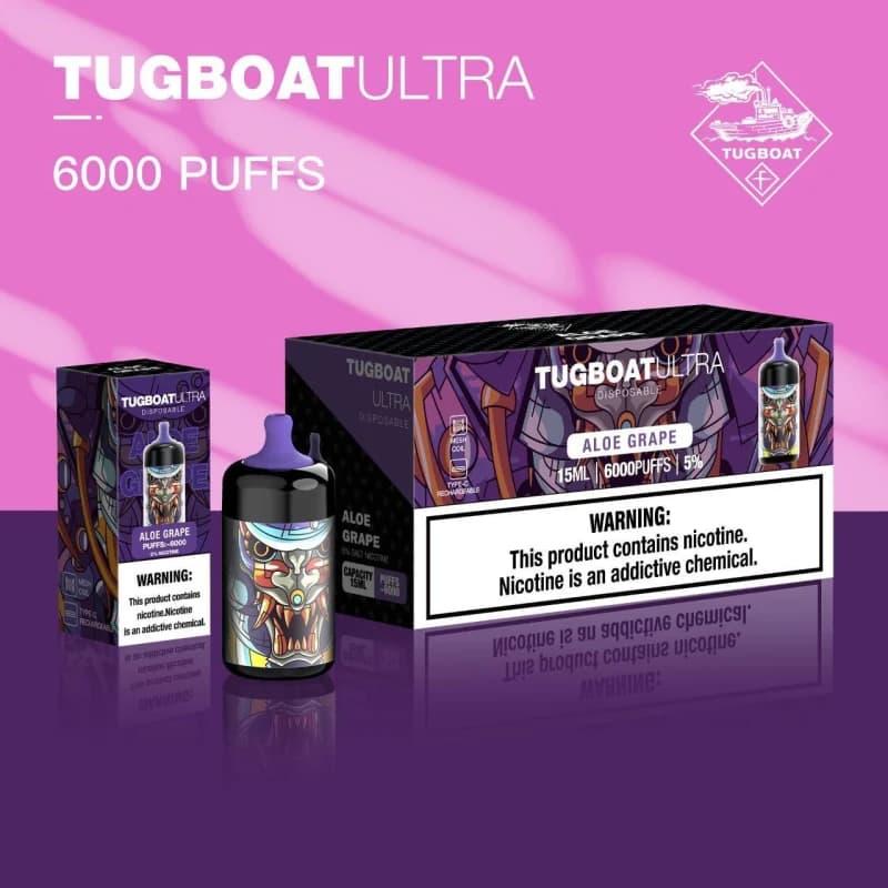 Tugboat Ultra 6000 puffs – Aloe Grape Tugboat Ultra 6000 puffs – Aloe Grape - Dally Vapes