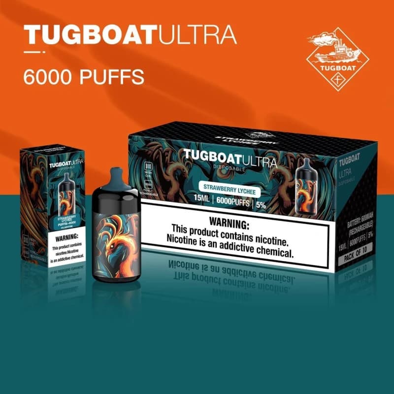 Tugboat Ultra 6000 puffs – Strawberry Lychee Tugboat Ultra 6000 puffs – Strawberry Lychee - Dally Vapes