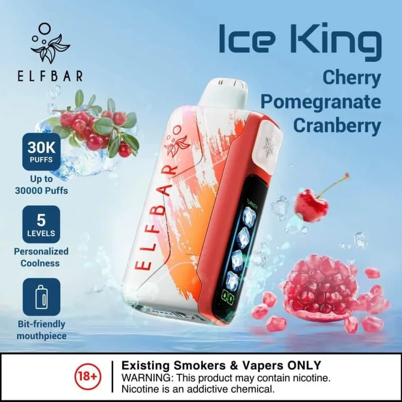 Cherry Pomegranate Cranberry-Elfbar Ice King 30000 Puffs Cherry Pomegranate Cranberry-Elfbar Ice King 30000 Puffs - Dally Vapes