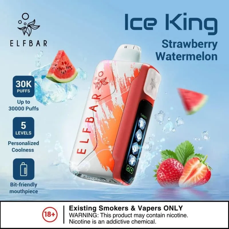 Strawberry Watermelon- Elfbar Ice King 30000 Puffs Strawberry Watermelon- Elfbar Ice King 30000 Puffs - Dally Vapes