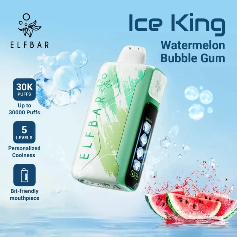 Watermelon Bubble Gum -Elfbar Ice King 30000  Watermelon Bubble Gum -Elfbar Ice King 30000  - Dally Vapes