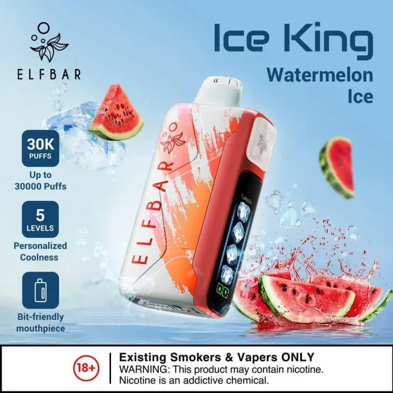 Watermelon Ice- Elf Bar Ice King 30000 Puffs Watermelon Ice- Elf Bar Ice King 30000 Puffs - Dally Vapes