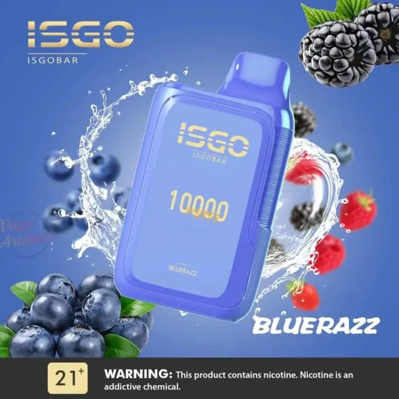 Blue Razz-ISGO BAR 10000 Puffs Blue Razz-ISGO BAR 10000 Puffs - Dally Vapes