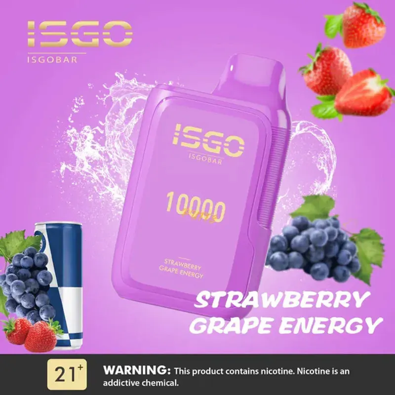 Srawberry Grape Energy-ISGO BAR 10000 Puffs Srawberry Grape Energy-ISGO BAR 10000 Puffs - Dally Vapes