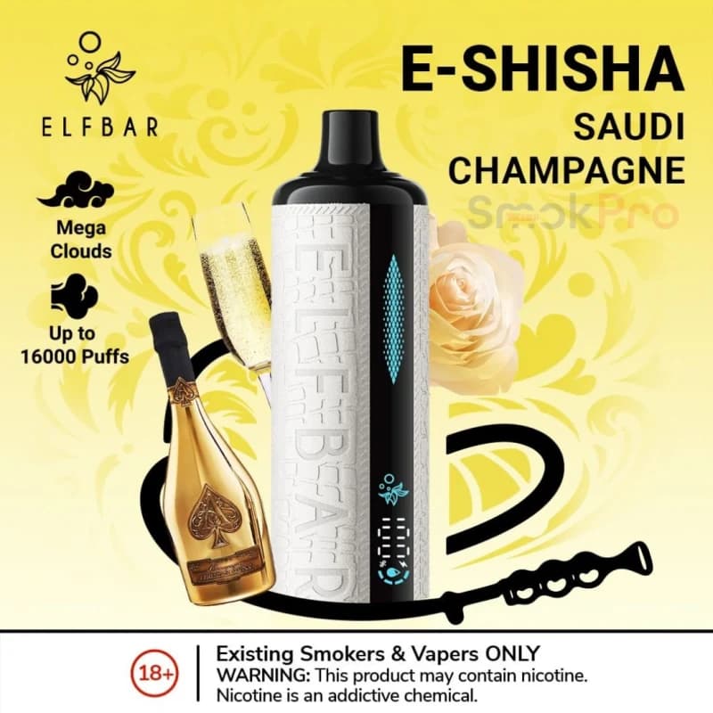 Saudi Champagne - Elf Bar E-Shisha 16000 Puffs Saudi Champagne - Elf Bar E-Shisha 16000 Puffs - Dally Vapes