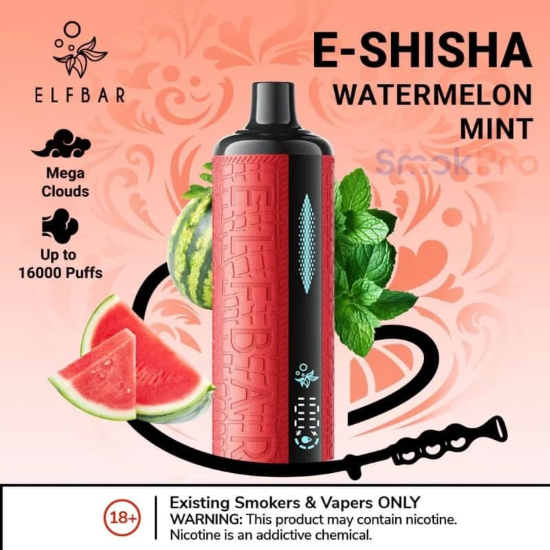 Watermelon Mint - Elf Bar E-Shisha 16000 Puffs Watermelon Mint - Elf Bar E-Shisha 16000 Puffs - Dally Vapes